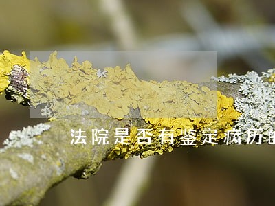 法院是否有鉴定病历的机购