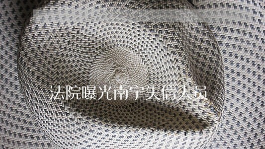 法院曝光南宁失信人员 法院曝光南宁失信人员