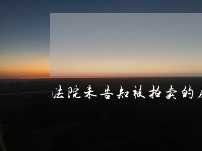 法院未告知被拍卖的房子 法院未告知被拍卖的房子