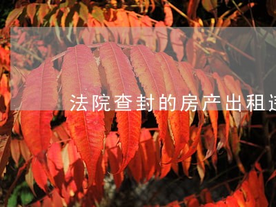 法院查封的房产出租违反