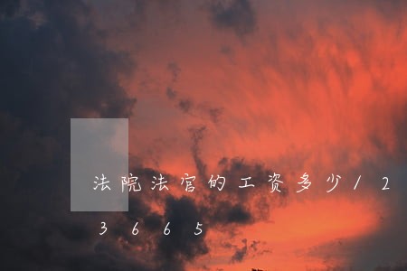 法院法官的工资多少/2023022433665