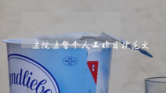 法院法警个人工作目标范文 法院法警个人工作目标范文