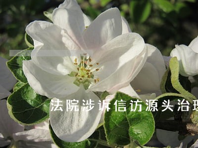 法院涉诉信访源头治理制度 法院涉诉信访源头治理制度