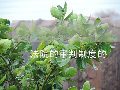 法院的审判制度的 法院的审判制度的