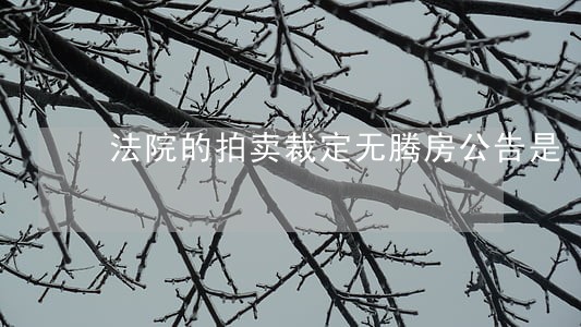 法院的拍卖裁定无腾房公告是 法院的拍卖裁定无腾房公告是