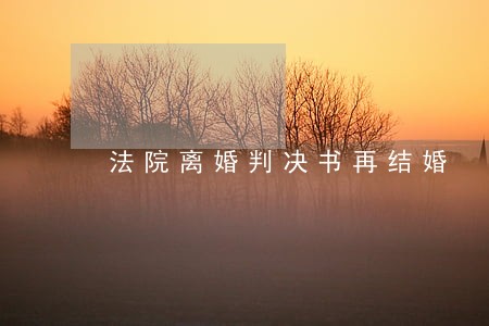 法院离婚判决书再结婚