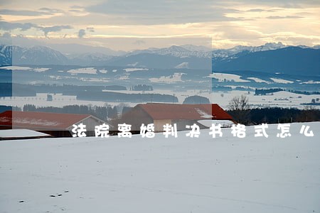 法院离婚判决书格式怎么写 法院离婚判决书格式怎么写