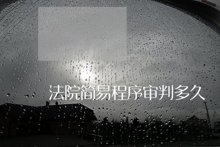 法院简易程序审判多久