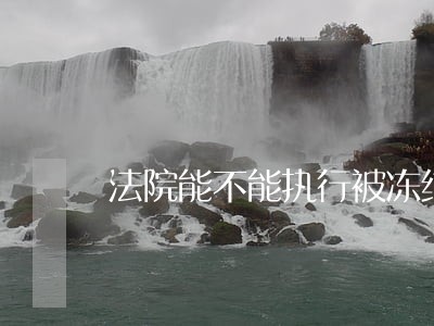 法院能不能执行被冻结的财产 法院能不能执行被冻结的财产