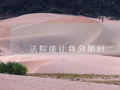 法院能让我分期吗 法院能让我分期吗