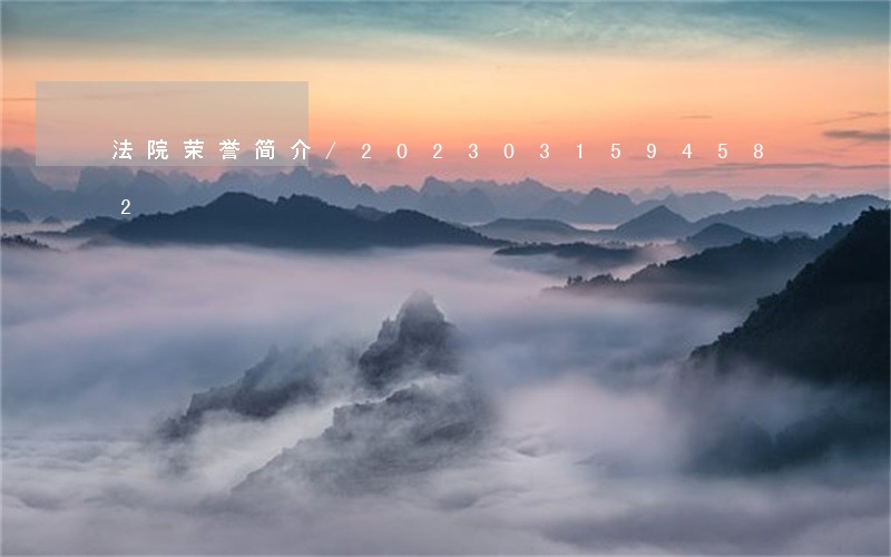 法院荣誉简介/2023031594582 法院荣誉简介/2023031594582