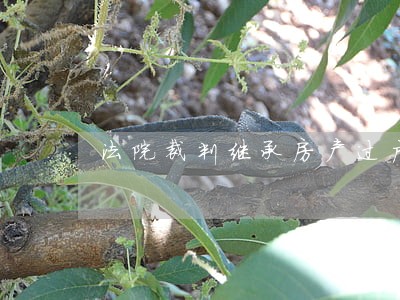 法院裁判继承房产过户