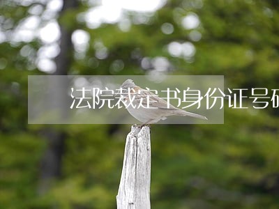法院裁定书身份证号码错了 法院裁定书身份证号码错了