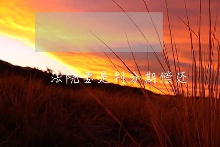 法院要是判分期偿还 法院要是判分期偿还