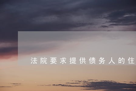 法院要求提供债务人的住房信息