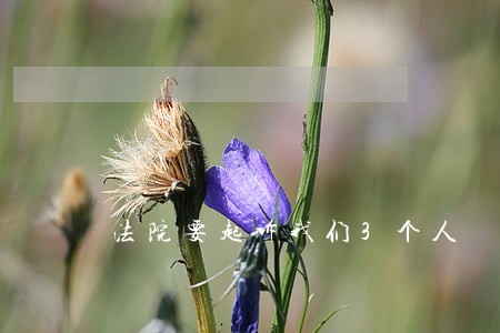 法院要起诉我们3个人 法院要起诉我们3个人