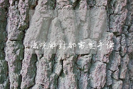法院解封都需要手续