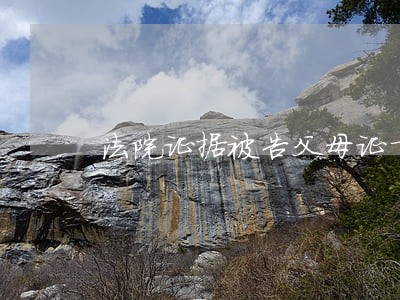 法院证据被告父母证言 法院证据被告父母证言