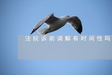 法院诉前调解有时间性吗 法院诉前调解有时间性吗