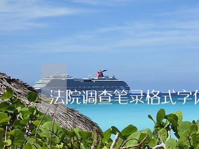 法院调查笔录格式字体 法院调查笔录格式字体