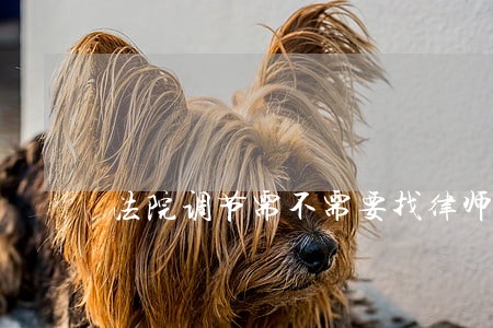 法院调节需不需要找律师 法院调节需不需要找律师