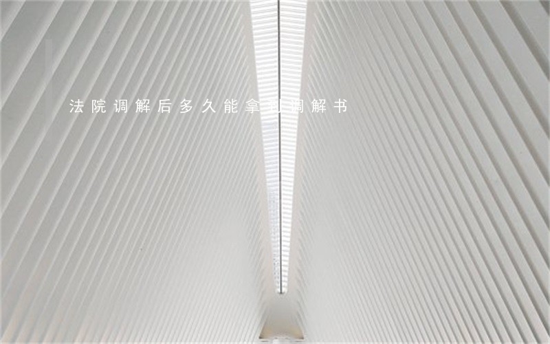 法院调解后多久能拿到调解书 法院调解后多久能拿到调解书