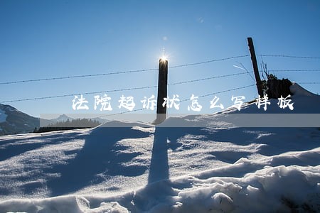 法院起诉状怎么写样板 法院起诉状怎么写样板