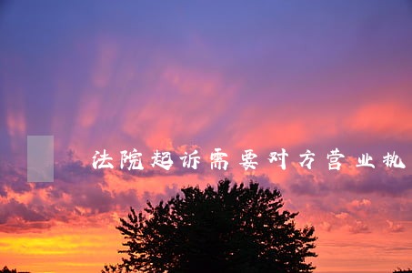 法院起诉需要对方营业执照吗 法院起诉需要对方营业执照吗