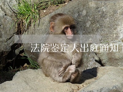 法院鉴定人出庭通知书 法院鉴定人出庭通知书