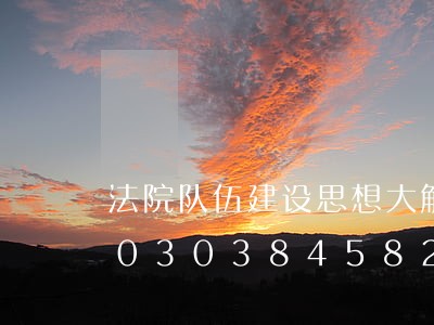 法院队伍建设思想大解放讲政治/2023030384582