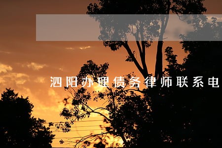 泗阳办理债务律师联系电话