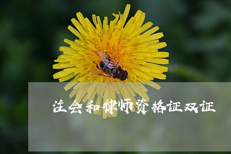 注会和律师资格证双证 注会和律师资格证双证