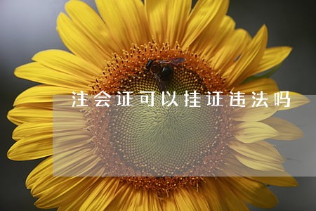 注会证可以挂证违法吗 注会证可以挂证违法吗