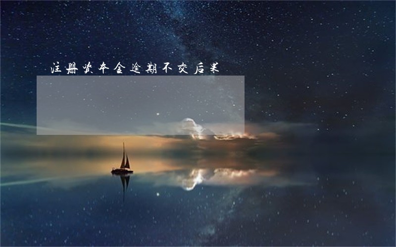 注册资本金逾期不交后果 注册资本金逾期不交后果