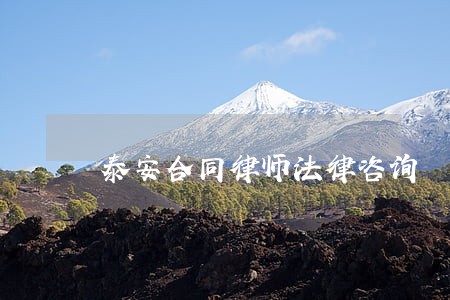 泰安合同律师法律咨询 泰安合同律师法律咨询