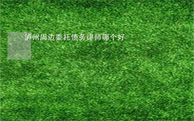 泸州周边委托债务律师哪个好 泸州周边委托债务律师哪个好