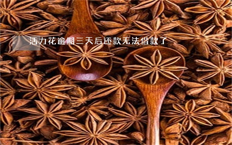活力花逾期三天后还款无法借款了 活力花逾期三天后还款无法借款了