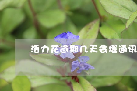 活力花逾期几天会爆通讯录 活力花逾期几天会爆通讯录