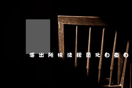 派出所执法规范化自查自纠