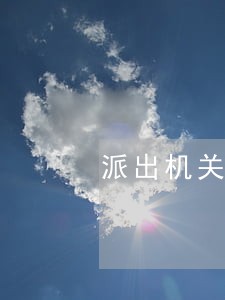 派出机关法规