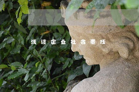 浅谈企业社会责任 浅谈企业社会责任