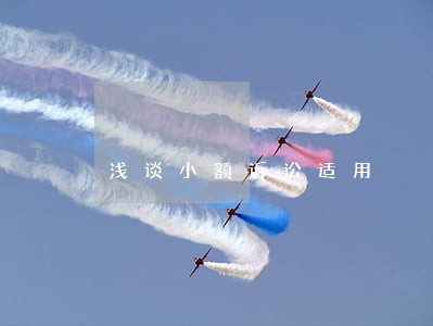 浅谈小额诉讼适用 浅谈小额诉讼适用