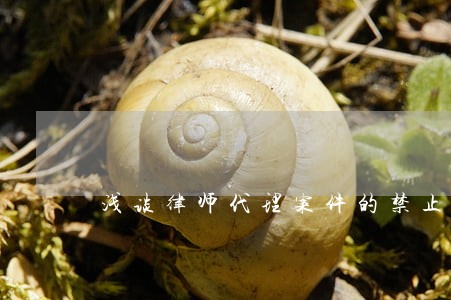 浅谈律师代理案件的禁止性条件 浅谈律师代理案件的禁止性条件