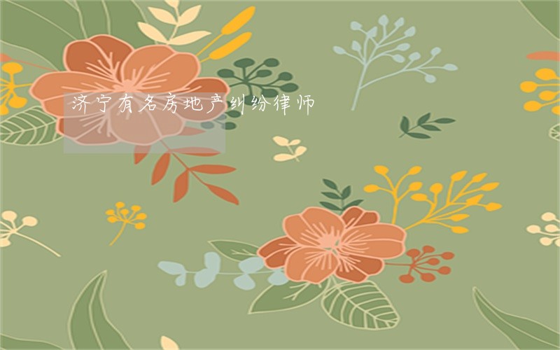济宁有名房地产纠纷律师 济宁有名房地产纠纷律师