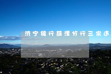 济宁银行菏泽分行三宗违法遭罚