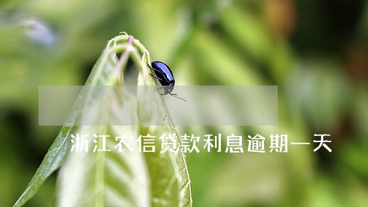 浙江农信贷款利息逾期一天 浙江农信贷款利息逾期一天