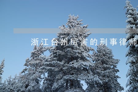 浙江台州厉害的刑事律师推荐 浙江台州厉害的刑事律师推荐