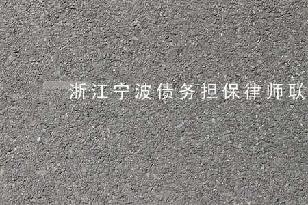 浙江宁波债务担保律师联系方式 浙江宁波债务担保律师联系方式