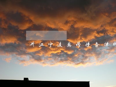 浙江宁波离婚债务律师哪个好 浙江宁波离婚债务律师哪个好