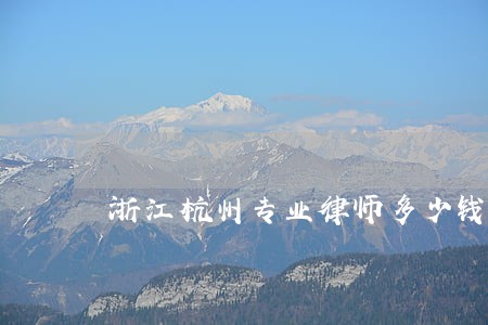浙江杭州专业律师多少钱 浙江杭州专业律师多少钱